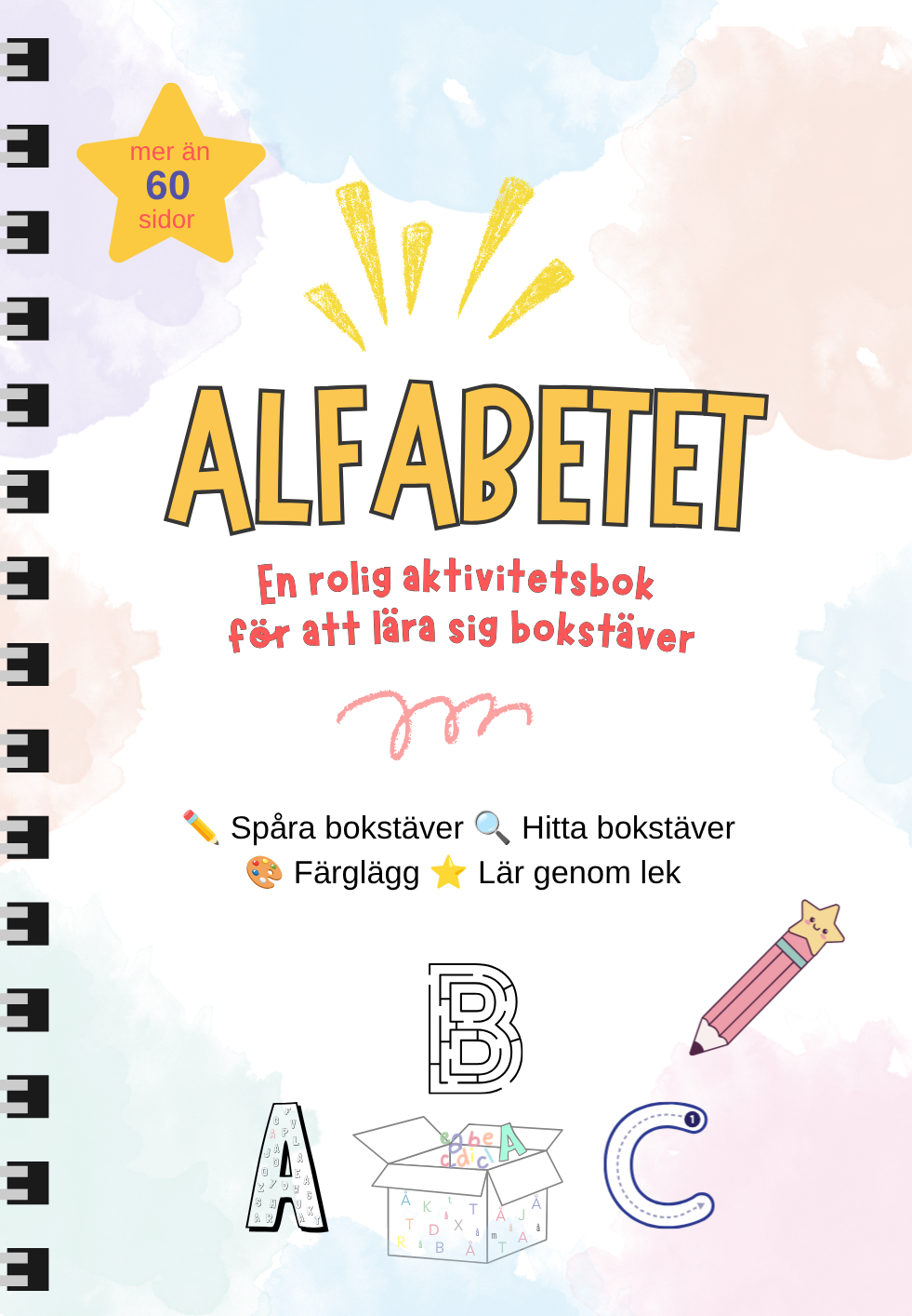 ALFABETET – en rolig aktivitetsbok för att lära sig bokstäver