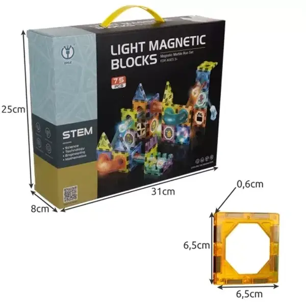 Magnetiska byggklossar – Kulbana 75 delar - Kruzzel