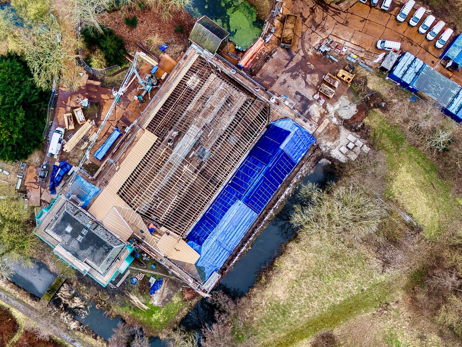 Architectuurfotografie bouwproject onderhoud Groningen dronebeeld