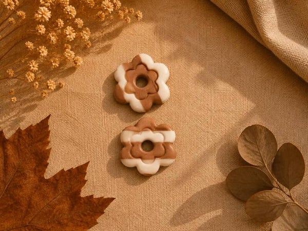 Pampille duo fleurs fimo