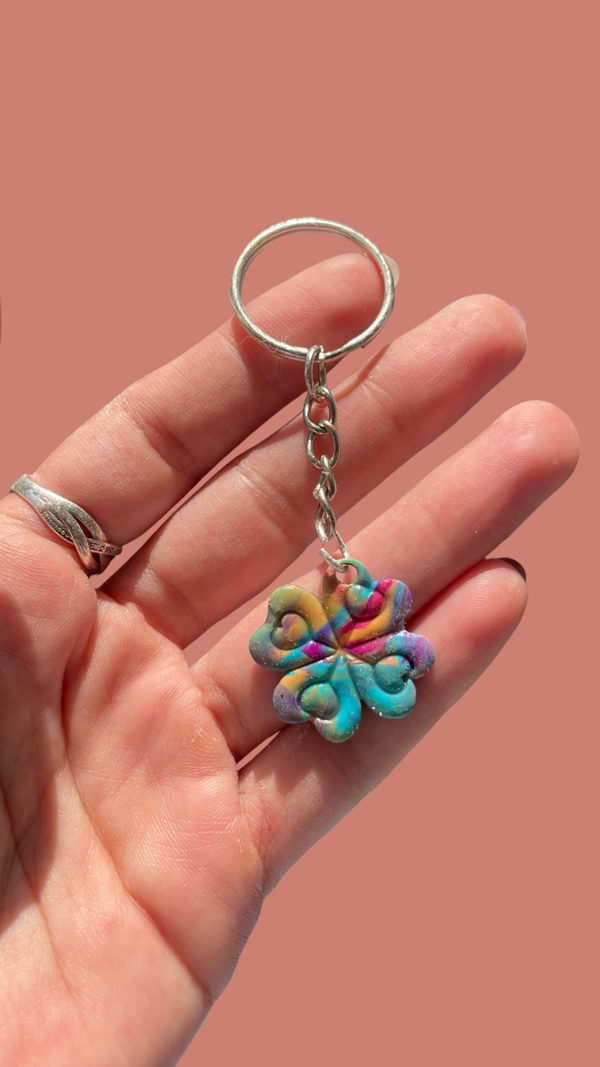 Porte clé Trèfle de cœur