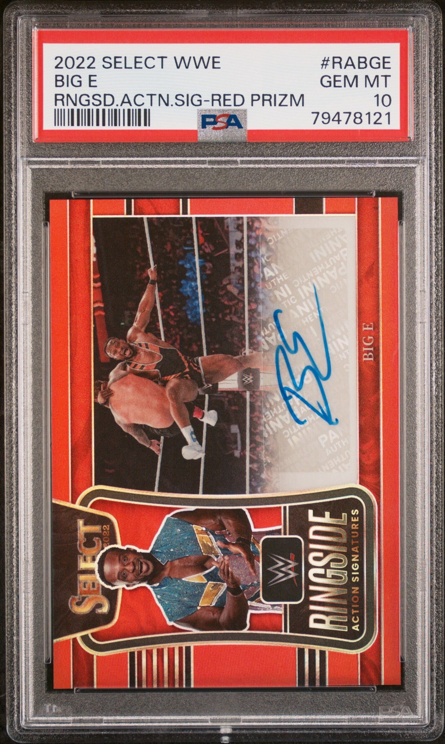 WWE - Panini Select 2022 - Big - Red Ringside Action Autograph - Serial 79/99 - PSA10