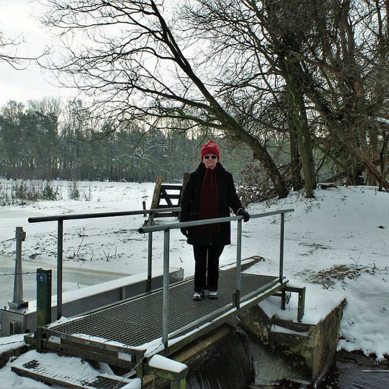 10-2-2021 - Ik op het bruggetje met daaronder de sluis.