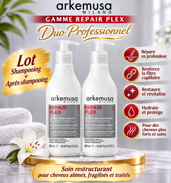 Lot shampooing et après shampoing réparateur Professionnel