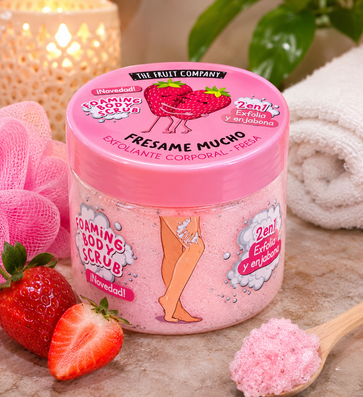 Exfoliant pour le Corps 2 en 1 Fraise et Crème