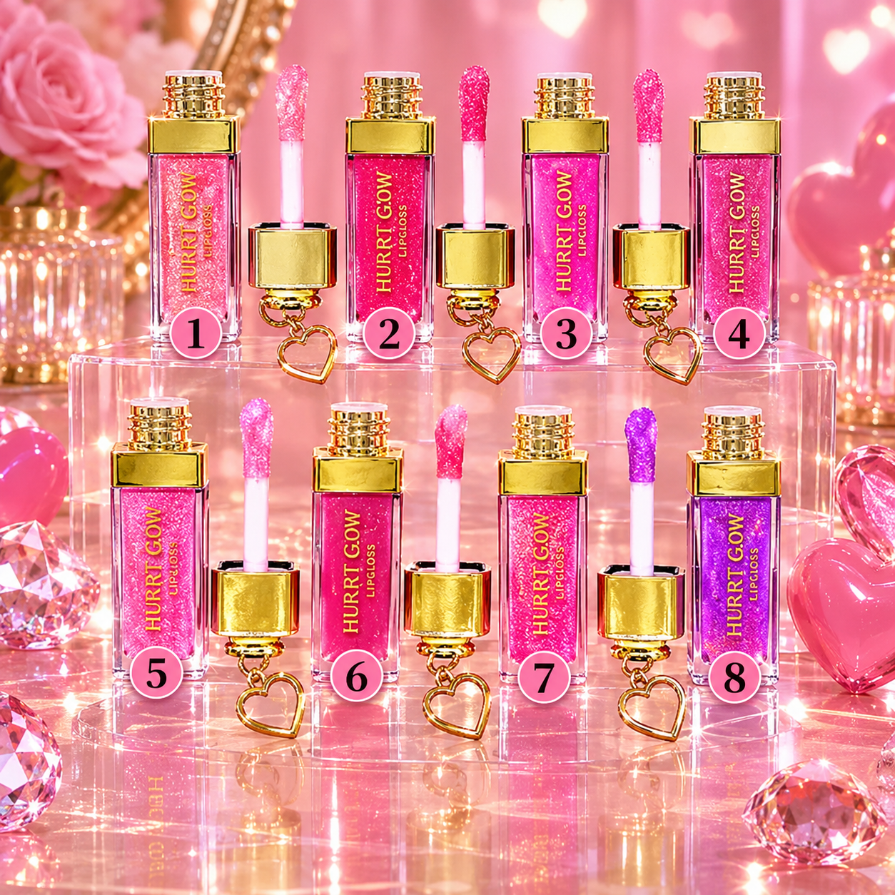 Gloss Hydratant avec Porte-Clés Cœur