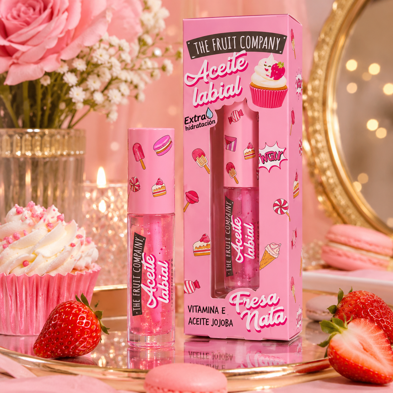 Huile à Lèvres Fraise et Crème