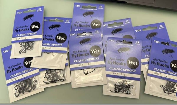 Ken Sawada TD3 Classic Sproat Salmon Fly Hooks Japanned Finish