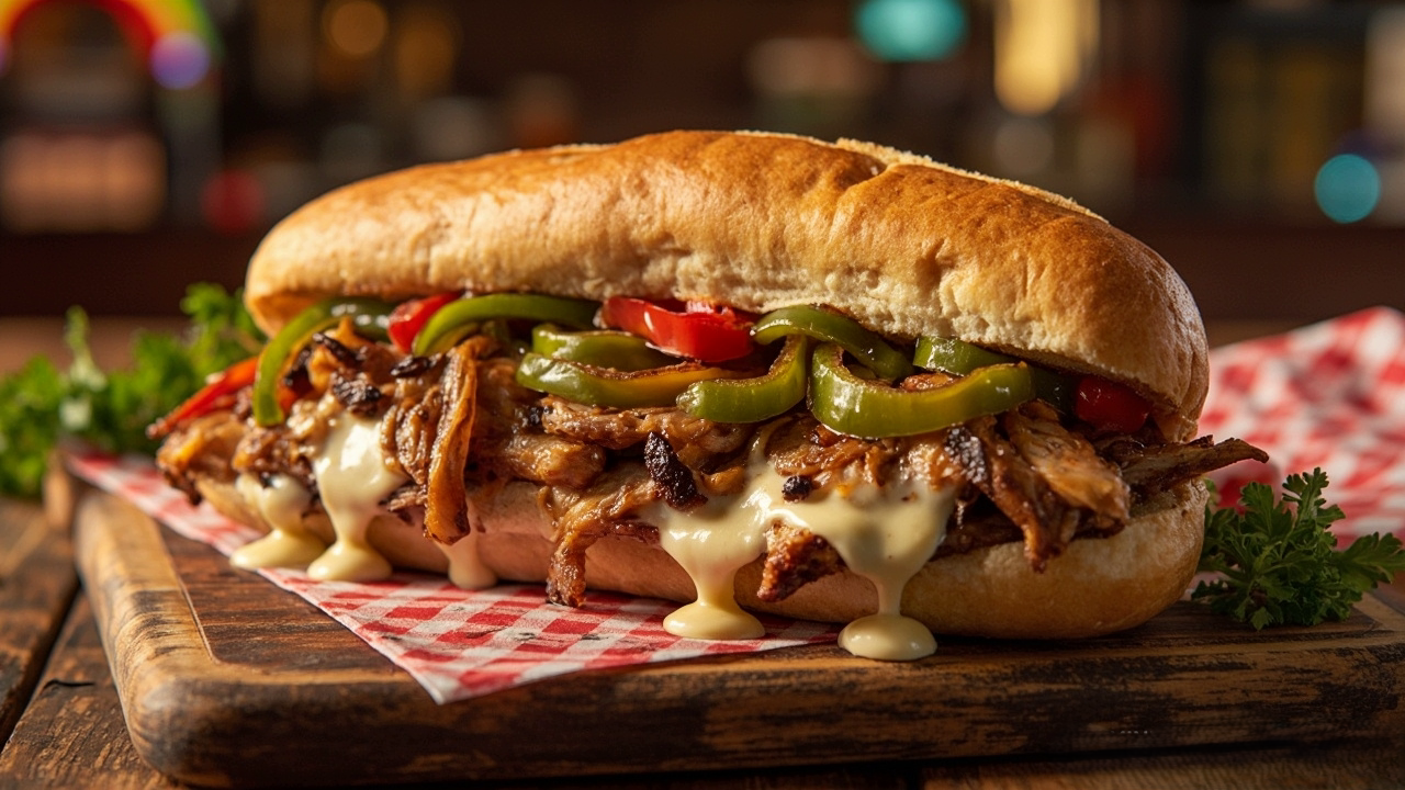 Chicken Fillet Cheesesteak Sandwich