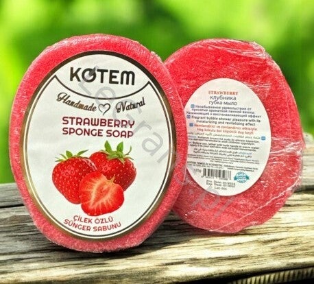 GĄBKA nasączona NATURALNYM MYDŁEM HANDMADE do mycia ciała KOTEM 2w1