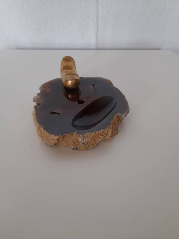 Checcacci sculpture en bronze sur pierre