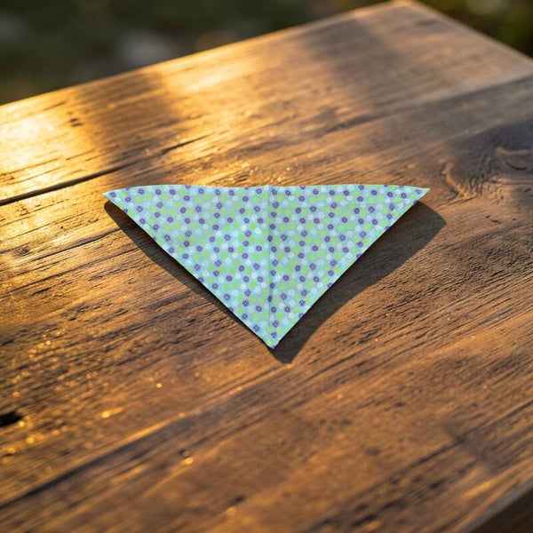 Dog & Cat Bandana - Light blue with flowers