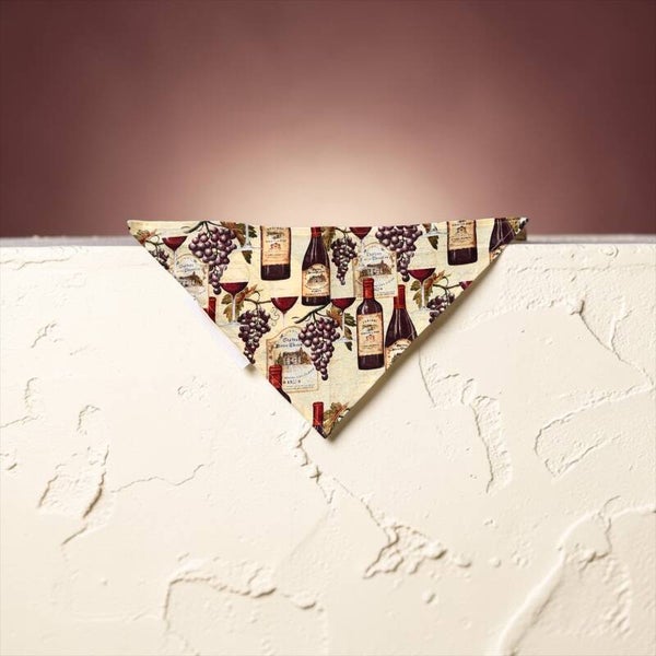 Dog & Cat Bandana - Wine Print 2