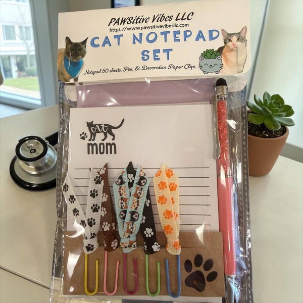 Cat Notepad & Pen Set - Cat Mom