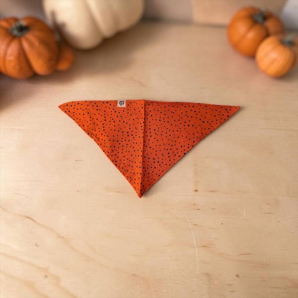 Dog & Cat Bandana - Orange with black dots
