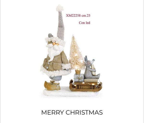 Babbo natale slitta in resina
