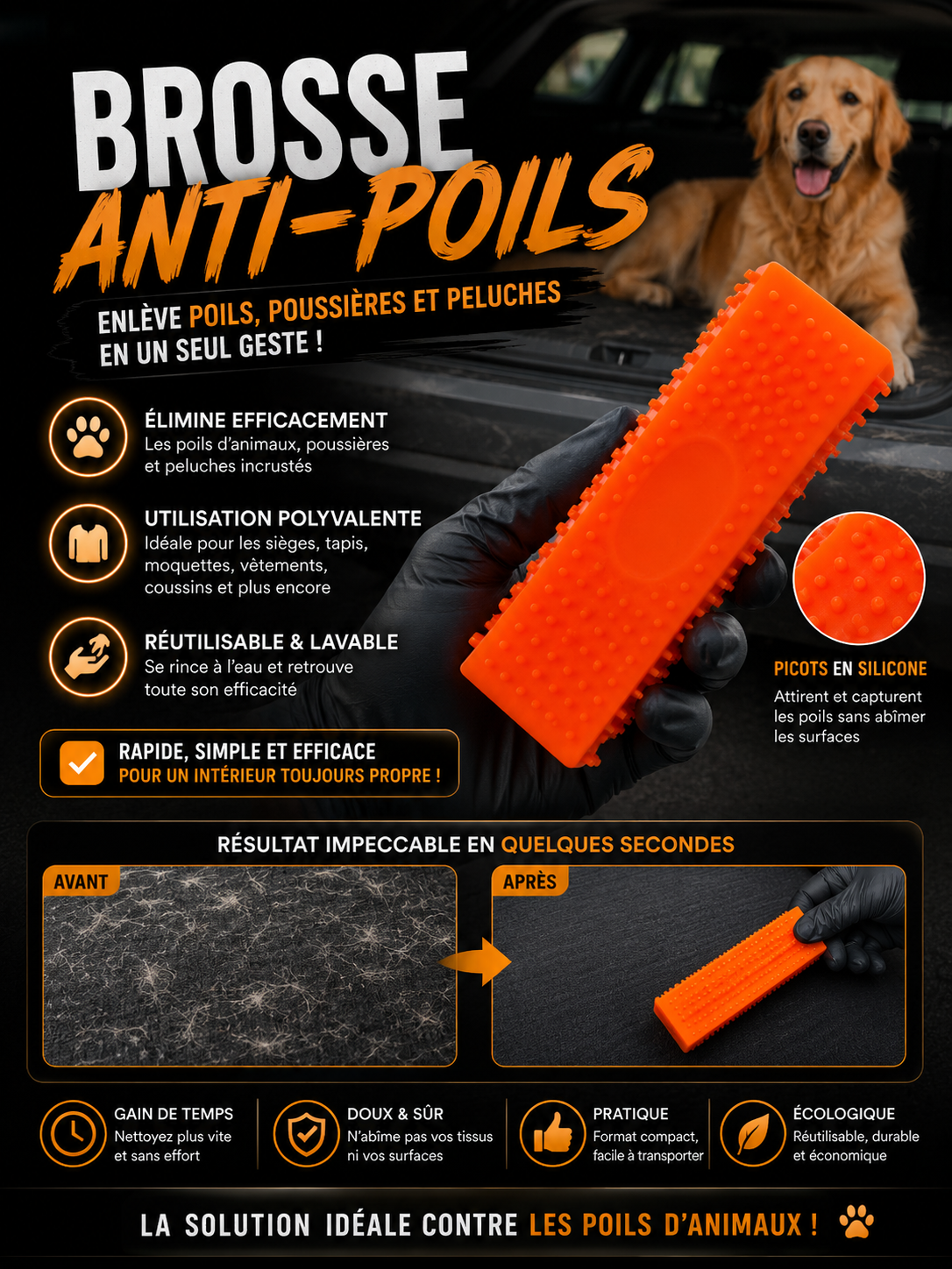 Brosse anti-poil