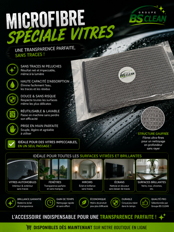 Microfibre Spéciale Vitres BS CLEAN