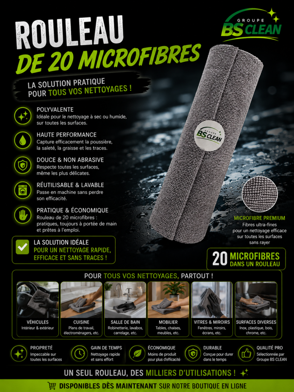 Rouleau de 20 Microfibre