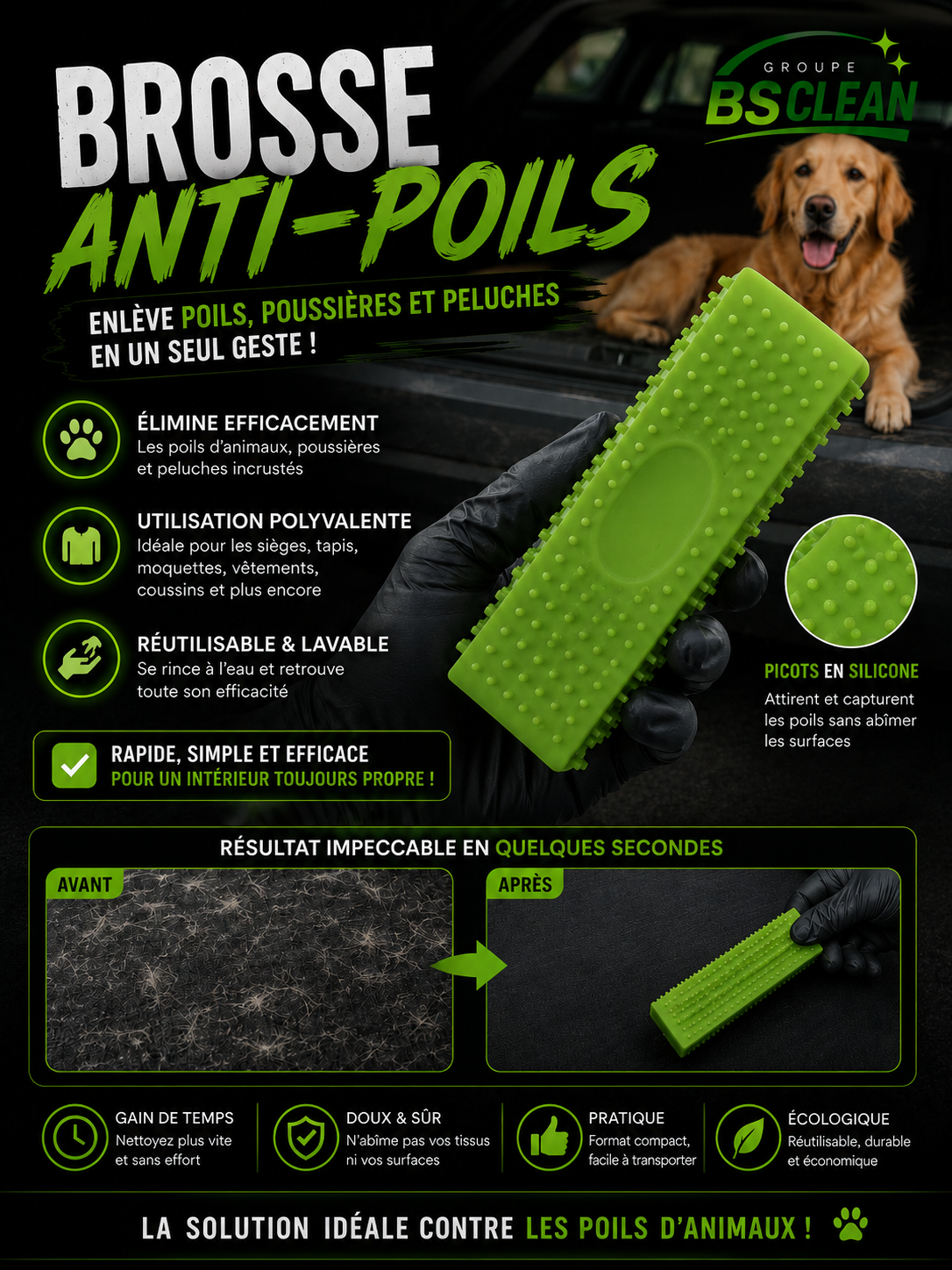 Brosse anti-poil