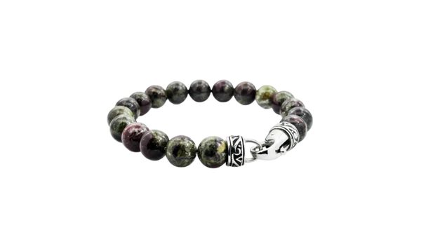Echte Dragon Stone roestvrijstalen kralenarmband voor heren