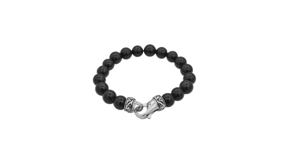Armband van echt onyx roestvrij staal voor heren