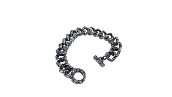 14 mm roestvrijstalen kettingarmband met uitgesneden patroon