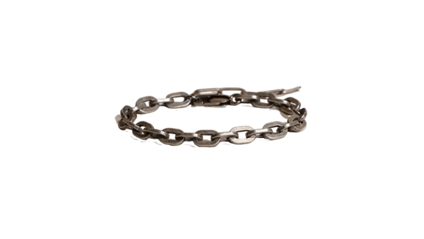 Dikke kabelkettingarmband van 925 geoxideerd sterling zilver