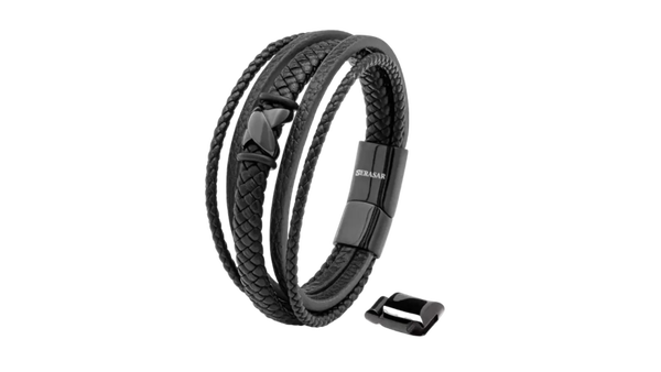 Flake leren armband