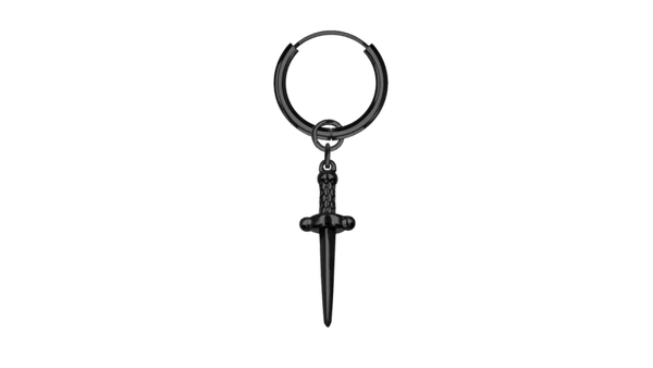 Cirkelvormige oorbel met zwaardhanger