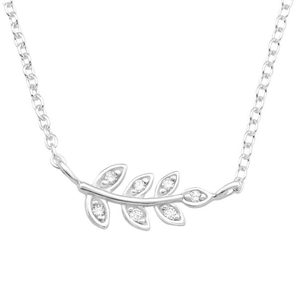 Silver necklace - leaves