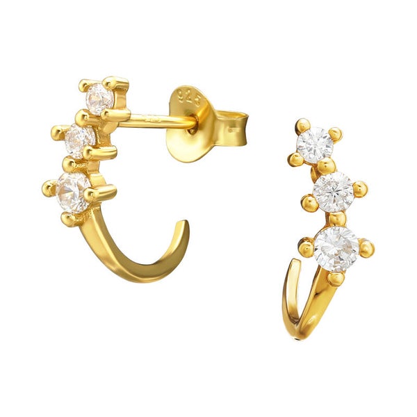 Gold plated curved ear studs
