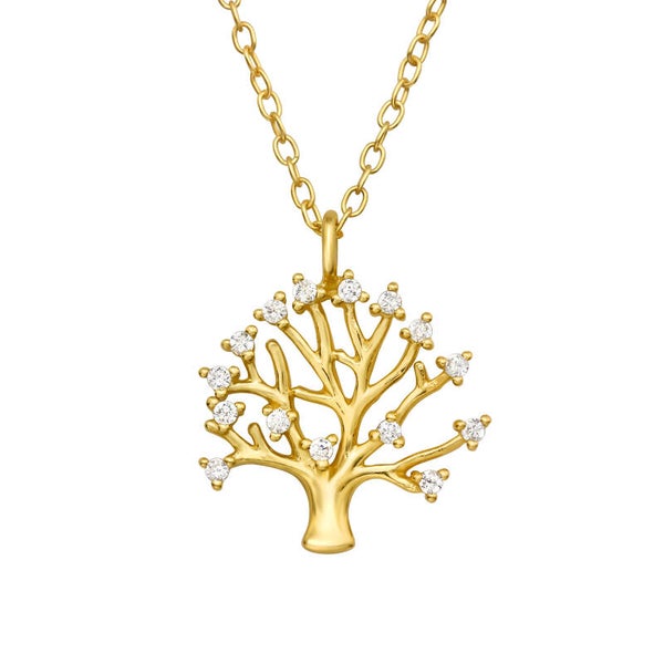 Golden plated necklace - tree of life