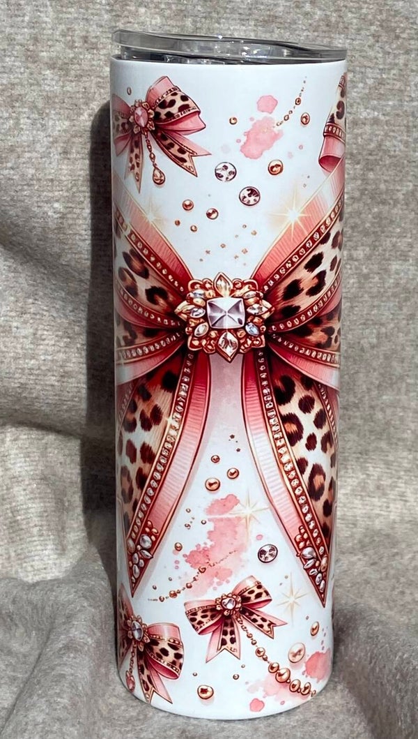 Leopard and bow print tumblet