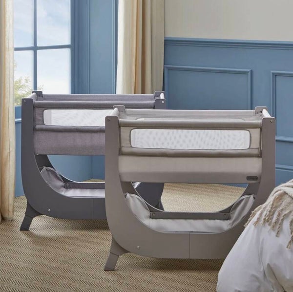 Shnuggle Air Lite Bedside Bassinet | Infant Crib | Height Adjustable Baby Bed with Mattress