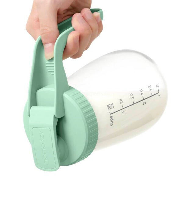 Momcozy Breast Milk Pitcher, Glass, No Leak, Heat & Cold Resistant, Baby Formula Maker, Infant Storage, Green