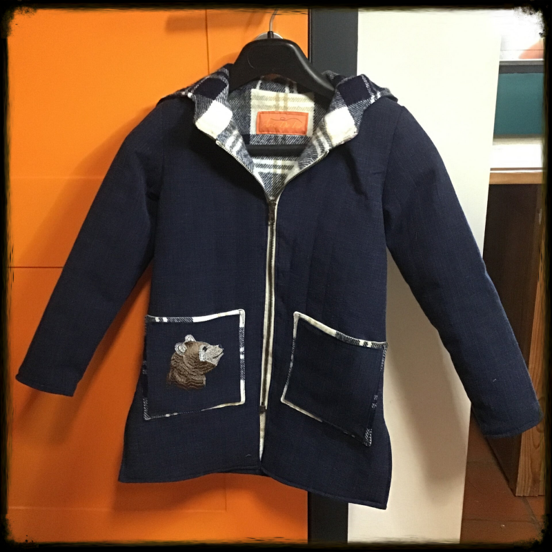 Upcycled coat front
