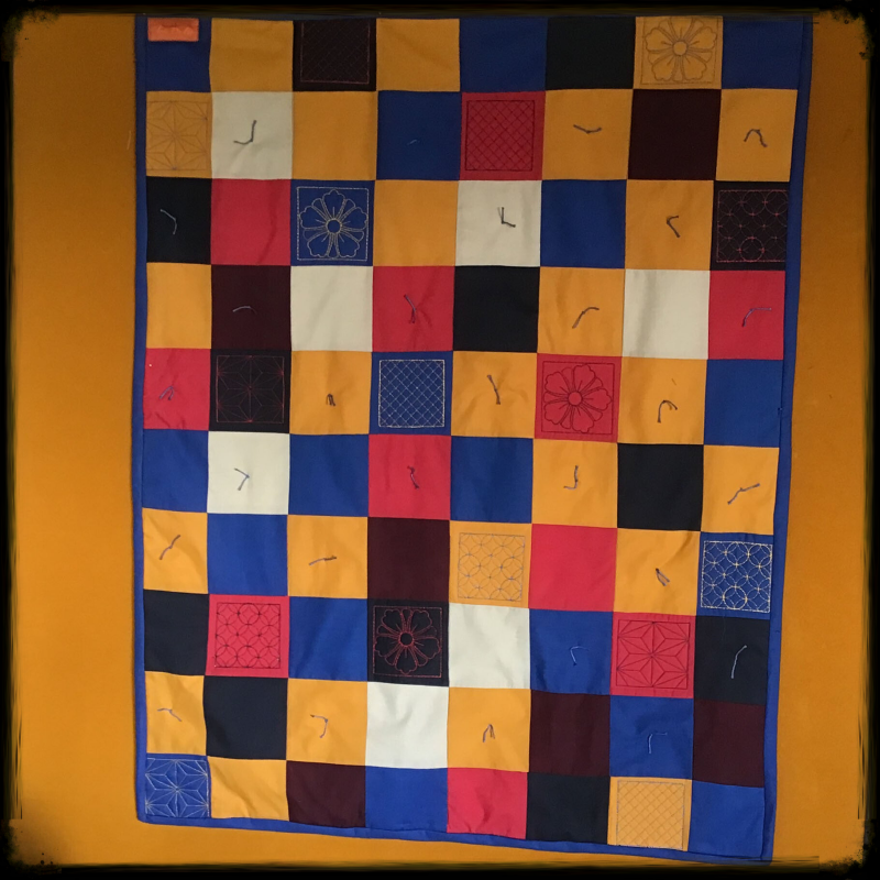 baby quilt bright colors