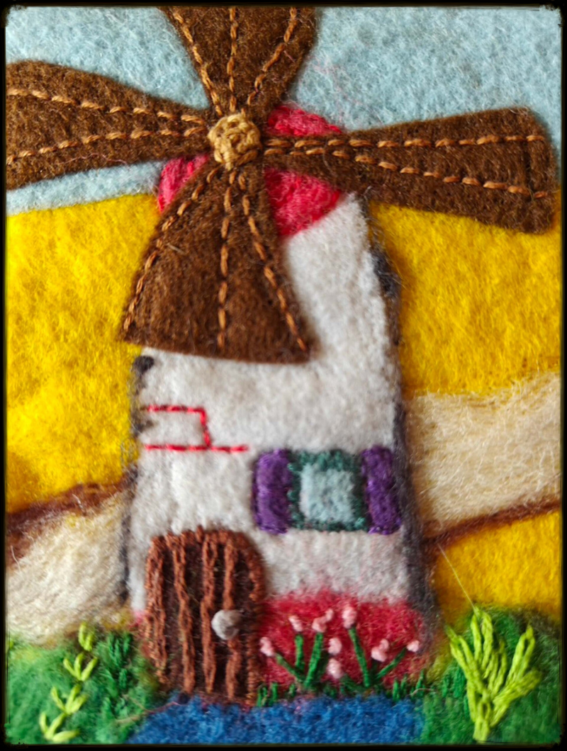 Felted windmill. Toddler storybook