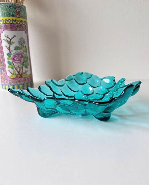 azuurblauwe fruitschaal