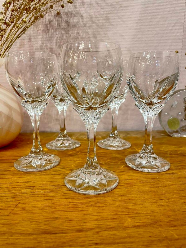 Prachtige Vintage Loodkristallen Wijnglazen Villeroy & Boch