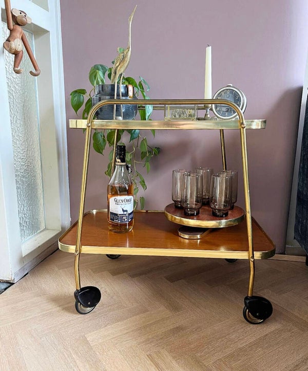 Prachtige Rockabilly barcart van Ilse Möbel uit de jaren 50