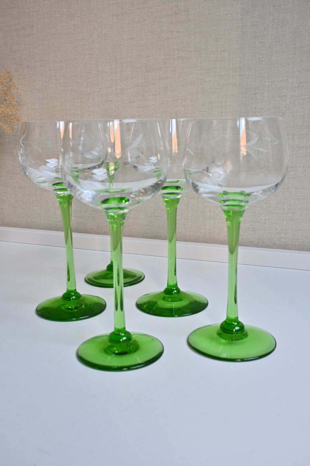 Set van 5 Vintage Elzasser wijnglazen