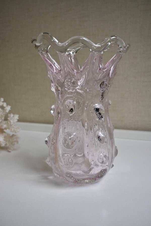 Mooie vintage handgeblazen Murano glazen vaas