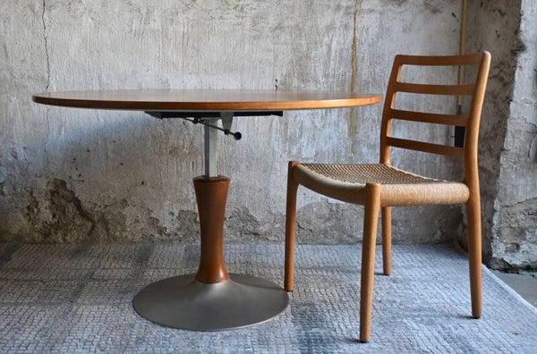Bijzondere Ronde in hoogte verstelbare Eettafel annex Salontafel