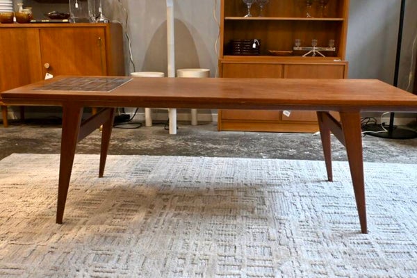 Deens Design Salontafel met Tegeltableau Knud L Nielsen Jaren 60