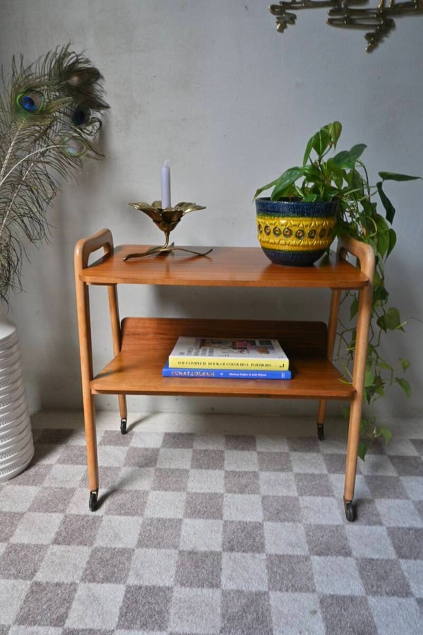 Tijdschriften trolley/bijzettafel van hout