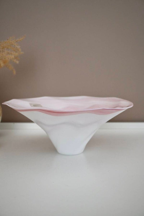 Prachtige Roze Opaline Schaal van Murano Glas
