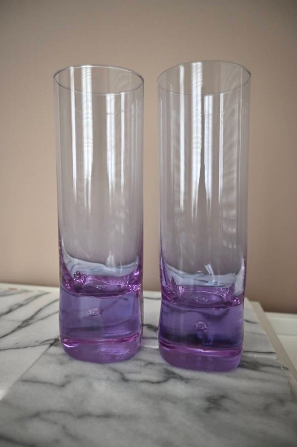 Set van 2 Vintage Alexandriet design glazen - Sergio Asti voor Arnolfo di Cambio (jaren '60/'70)