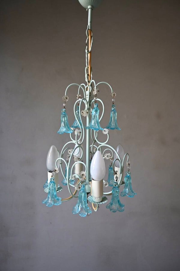 Italiaanse Kroonluchter Handgemaakt Murano Glas (Jaren '50)